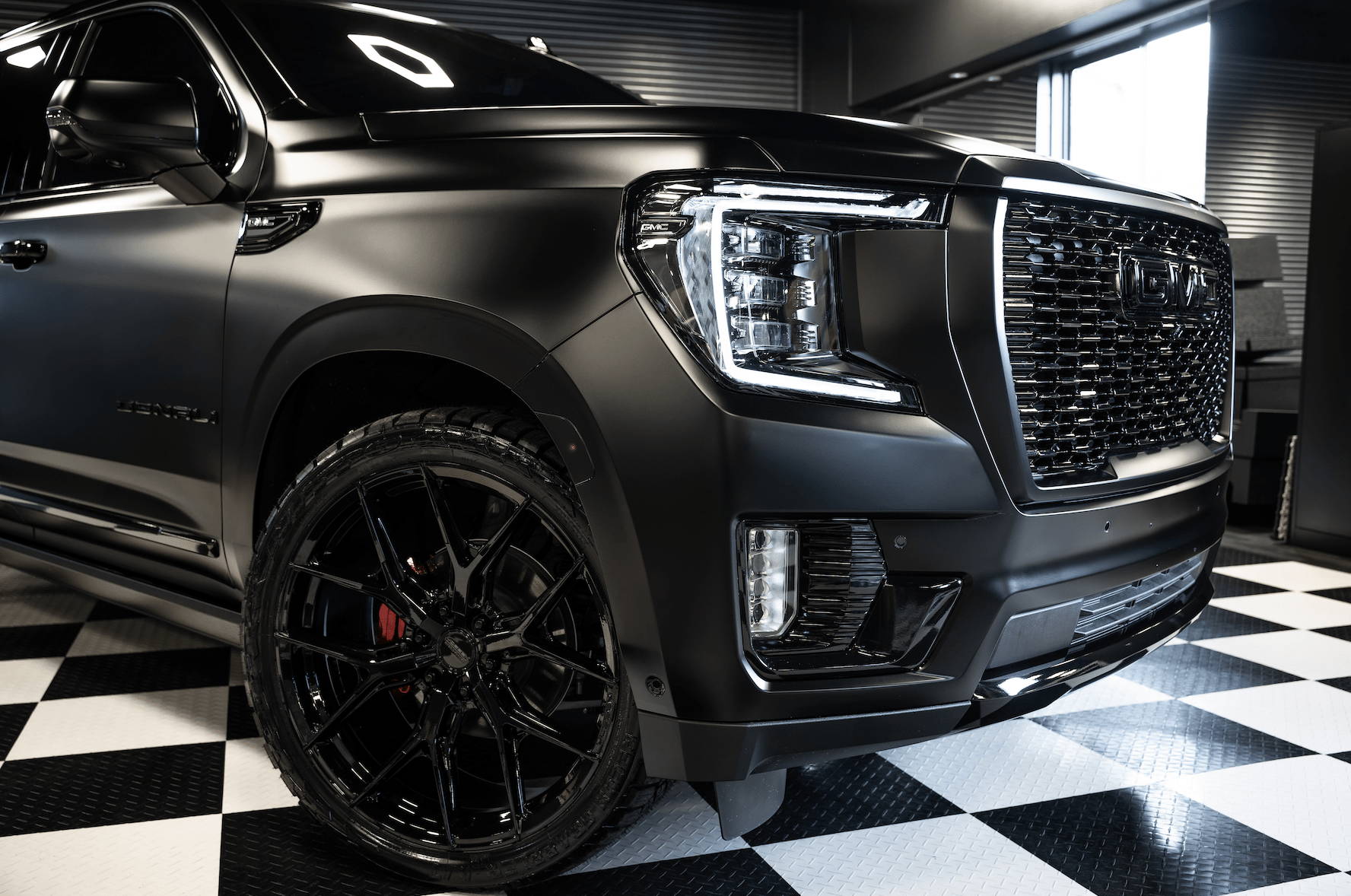 gmc yukon denali matte black wrap