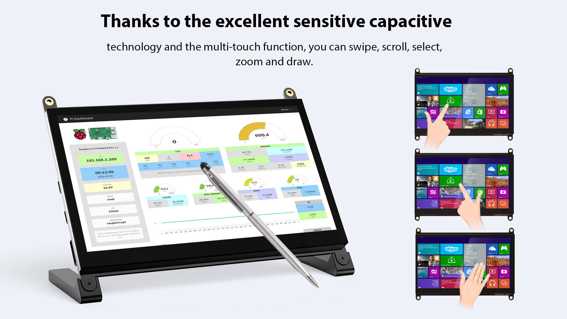UPi B2 - Raspberry Pi 7" Touchscreen HDMI Monitor | UPERFECT UPi