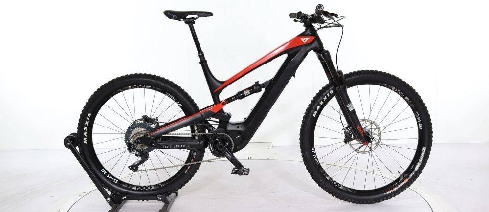 YT Decoy e-bike on a stand