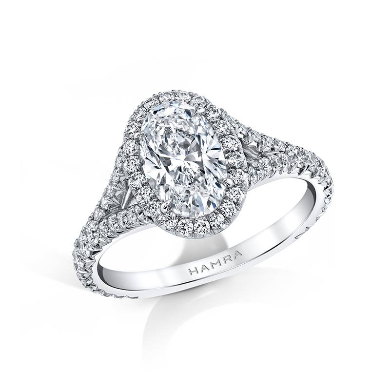 oval shaped diamond ring in platinum