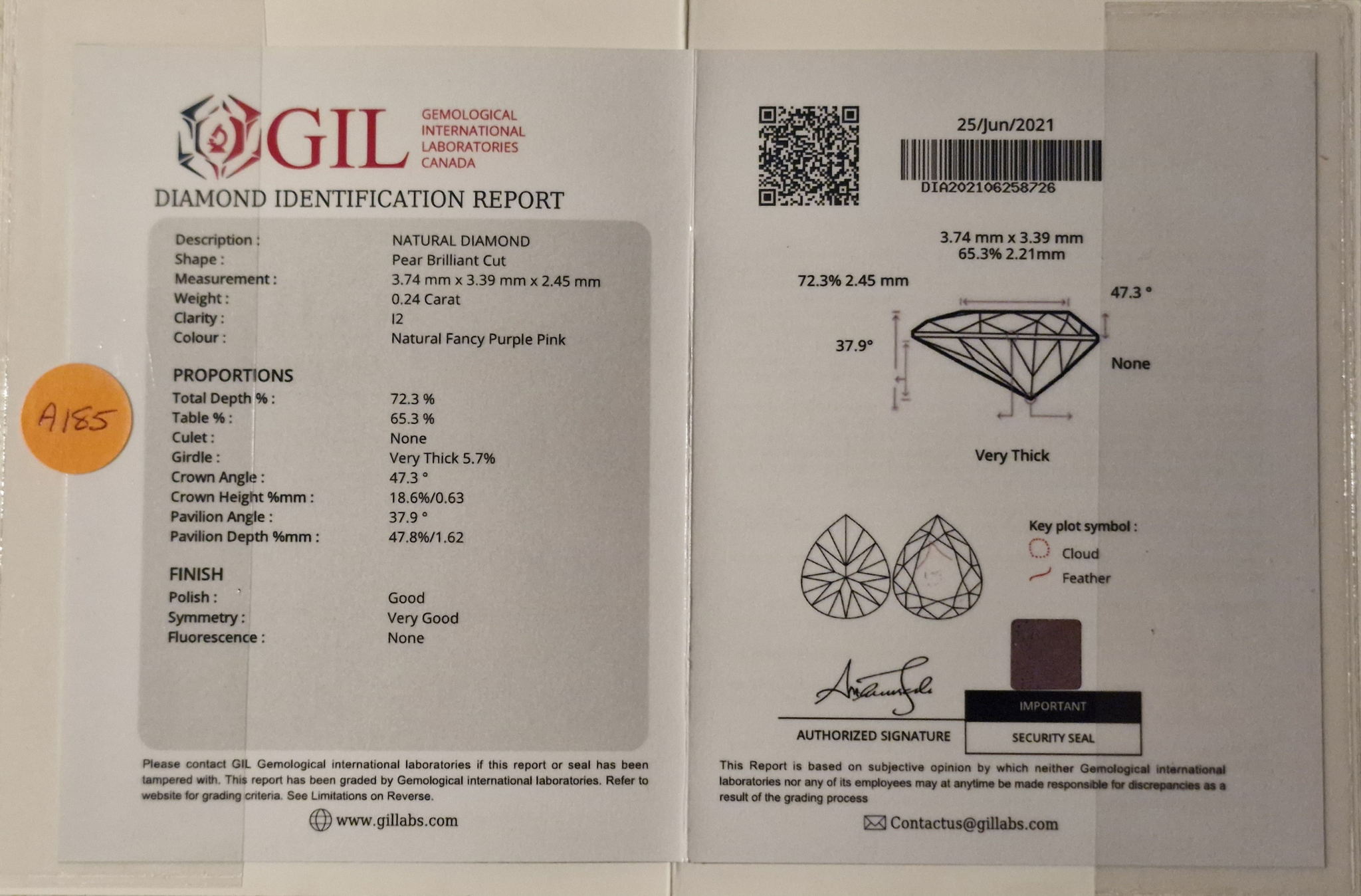 Natural Fancy Purple Pink Diamond - Image 2