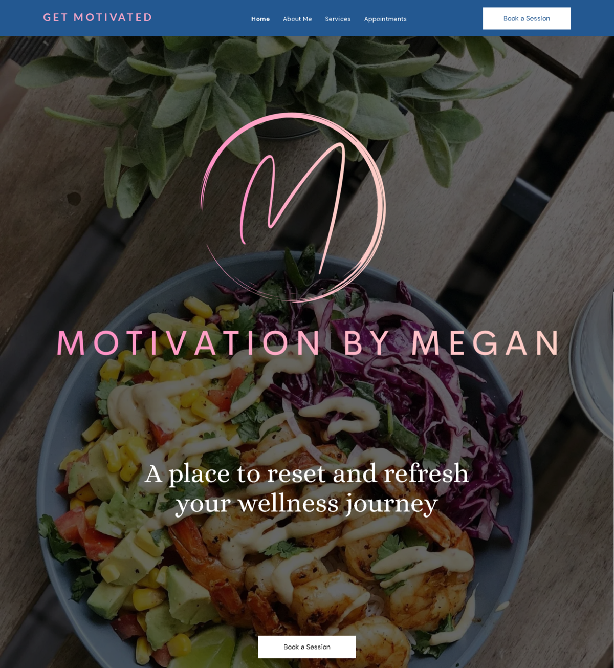 Screenshot of Motivation by Megan , from the duda websites collection.
