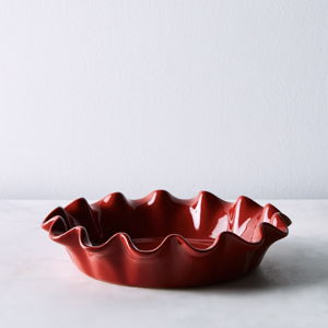 Emile Henry Ruffled Pie Dish in Red