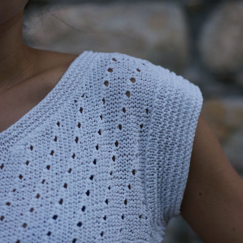 SUZANNE, a beautiful lady summery jumper/top in a lace pattern in DK-weight cotton