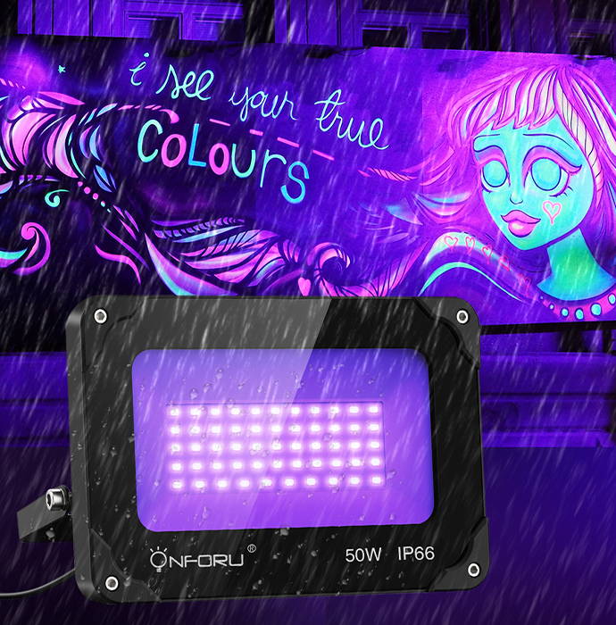 black flood light decoration