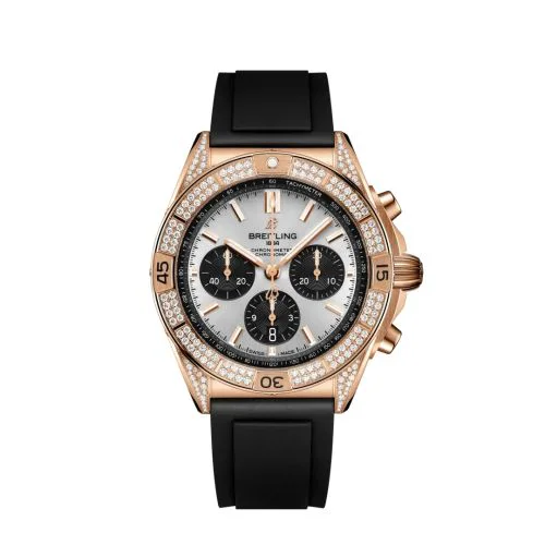 Chronomat B01 42 Red Gold - Diamond / Silver / Rubber