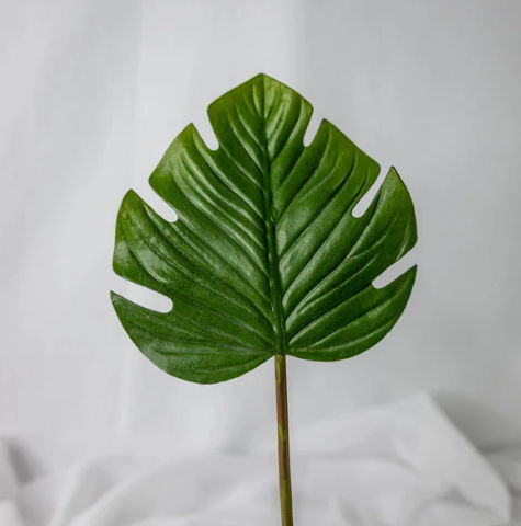Mini Monstera Leaf (12 Pack) - Realistic Artificial Flowers - Image 2