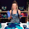 AESTHETIC Blue and Fluid GOLD Fluid Painting with Olga Soby