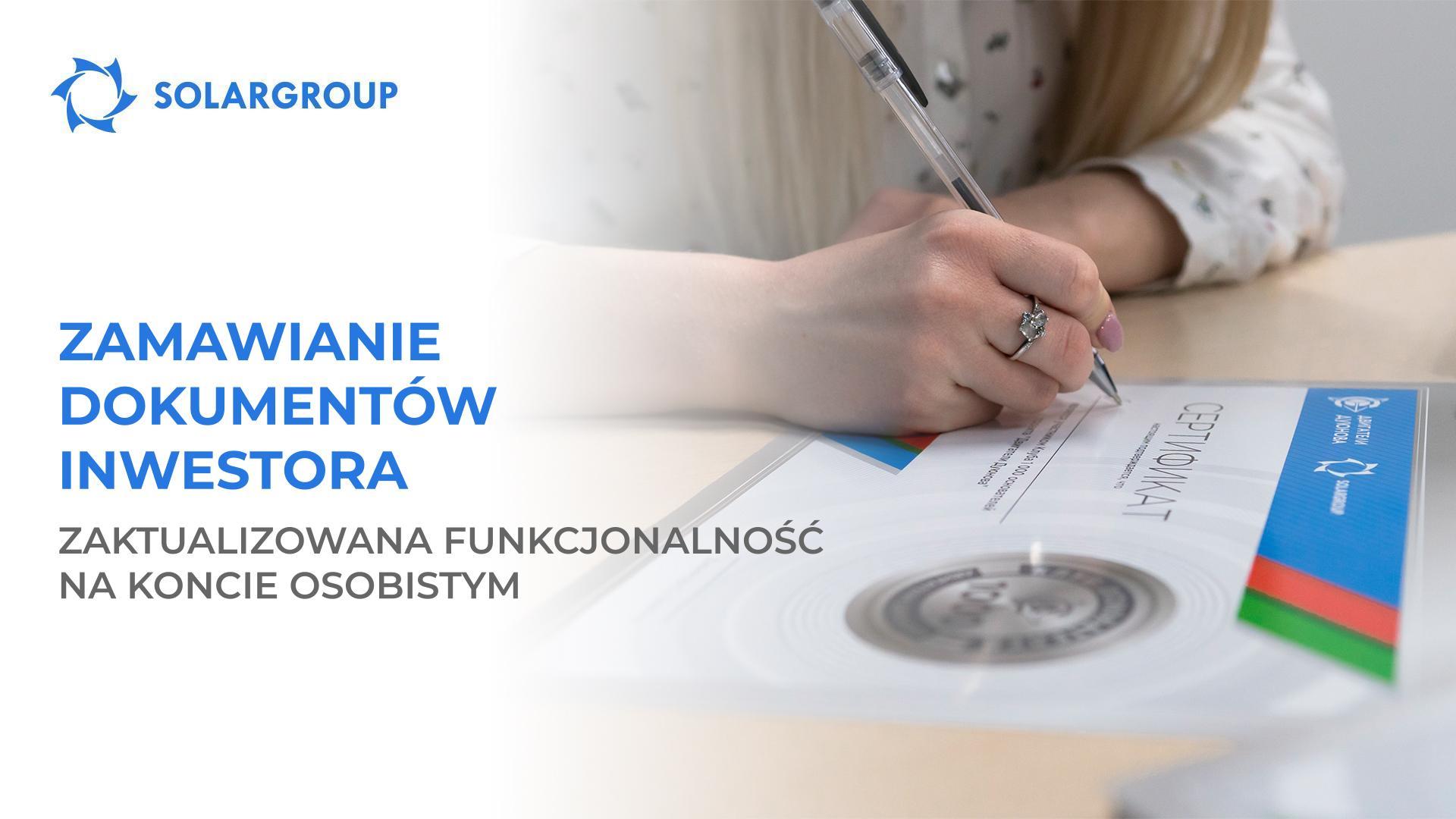 Zamawianie dokumentów inwestora: zaktualizowana funkcjonalność na koncie osobistym