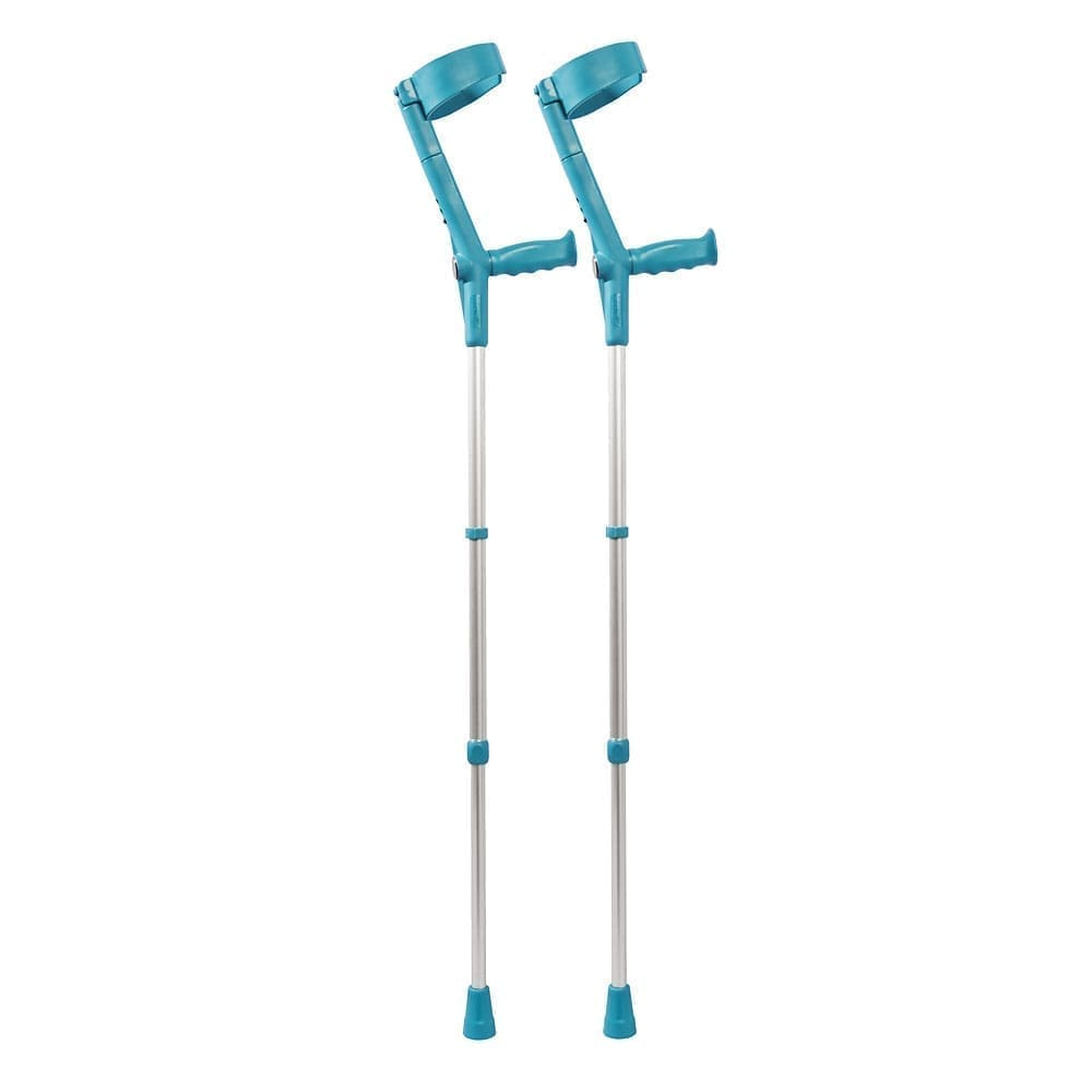 Rebotec Safe-In-Soft - Forearm Crutches With Cuff & Hinge - Aqua