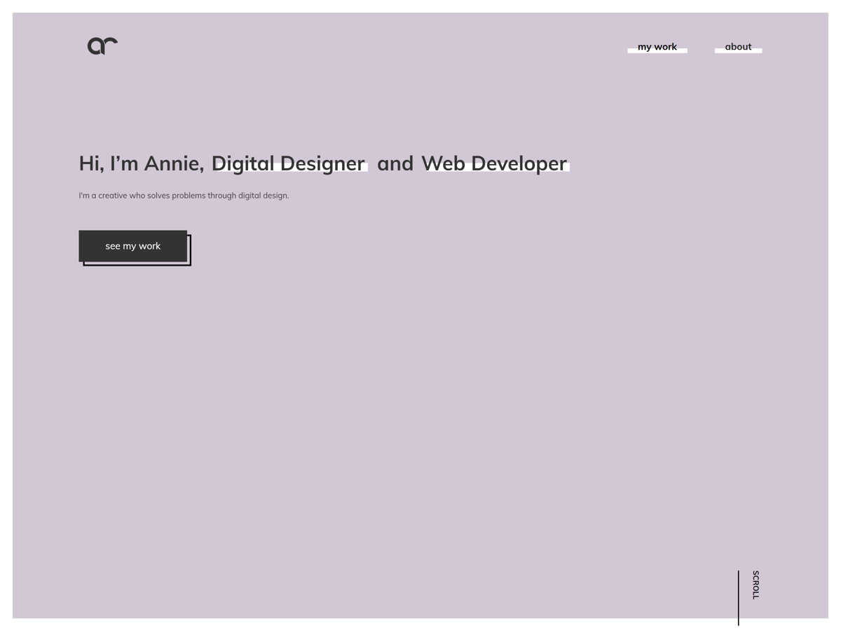 Screenshot of Annie Rudisill, from the designer & developer portfolios collection.