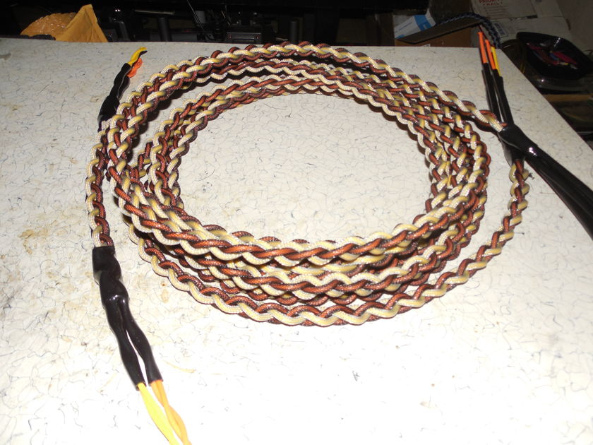 10' Silver/Teflon Bi-wire Woven  Speaker Cables