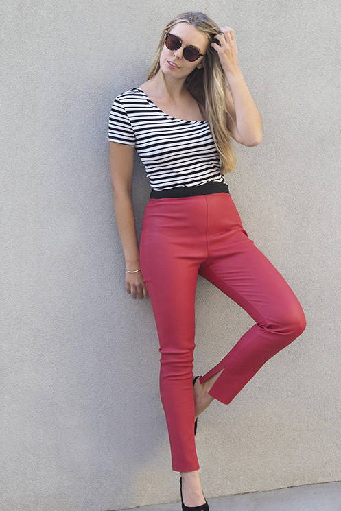 Cadelle Leather Red Leather Pants