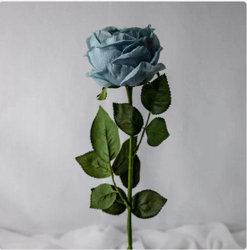 Duck Egg Blue David Austin Soft Touch Open Bloom Rose - Realistic Artificial Flowers - Image 3