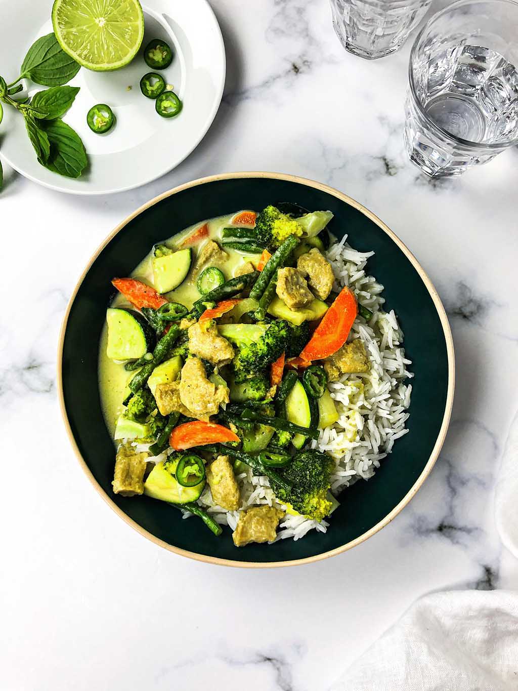 Vegan groene curry