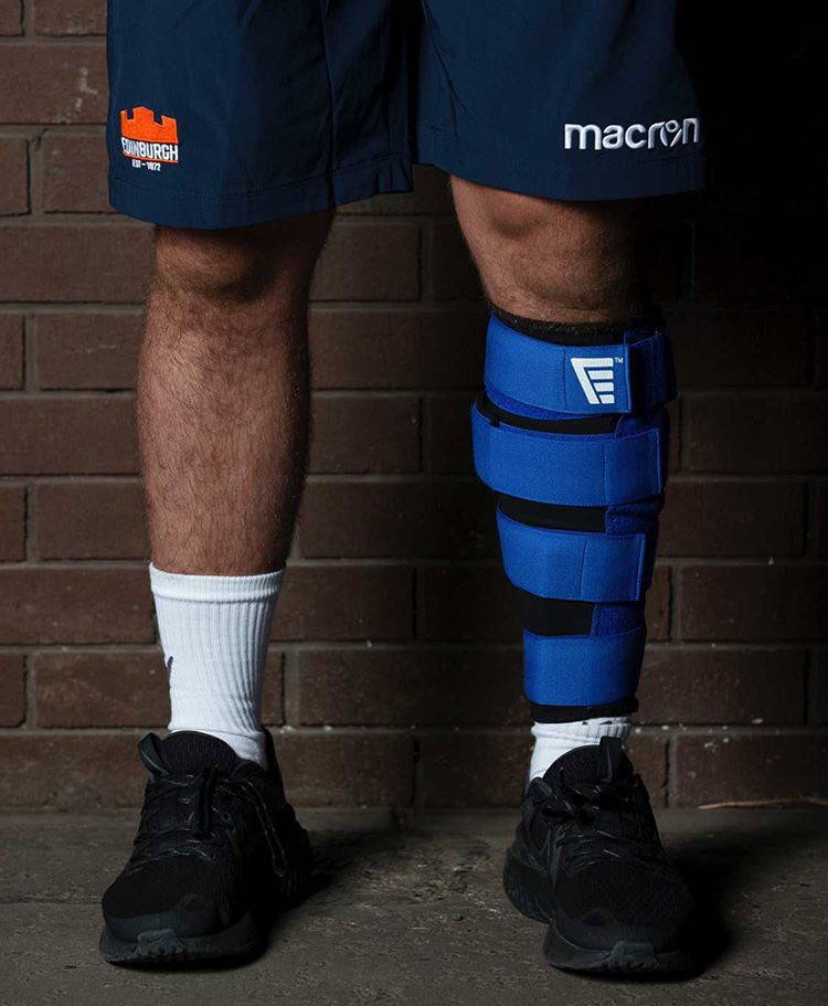 Edinburgh rugby player wearing solushin shin splints treatment