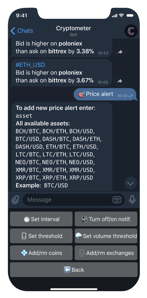 crypto price alerts telegram