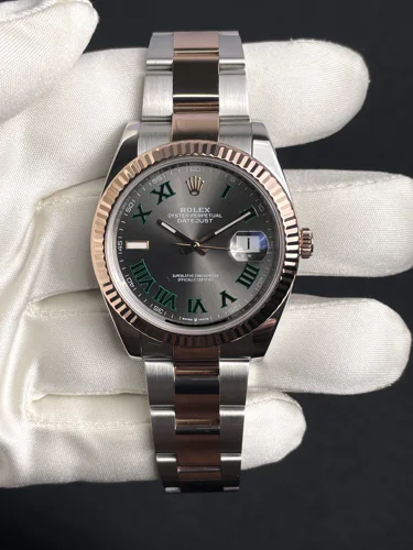 Rolex Datejust 41 41mm Wimbledon dial Steel & Everose gold Box & Papers 2023