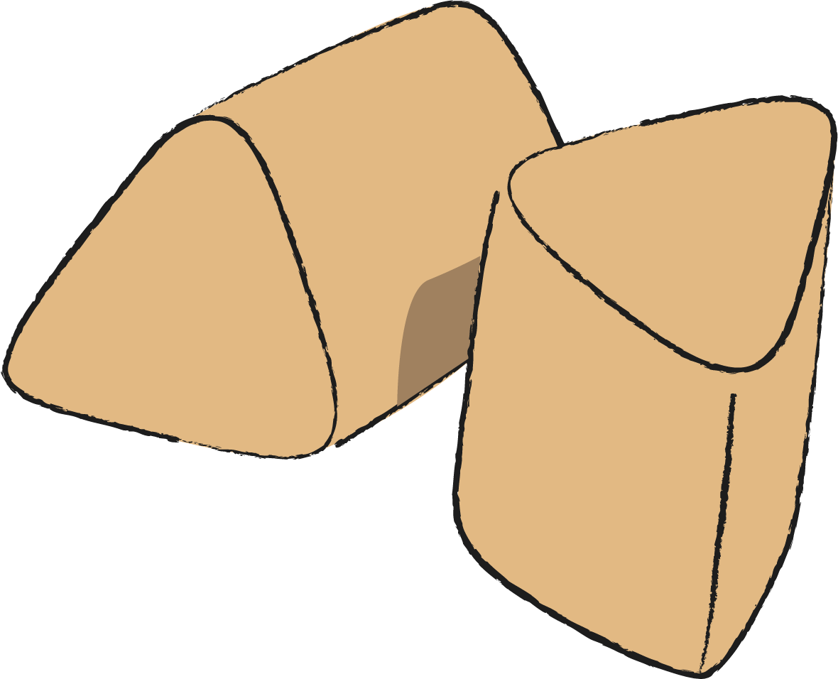Twee driehoek kussens