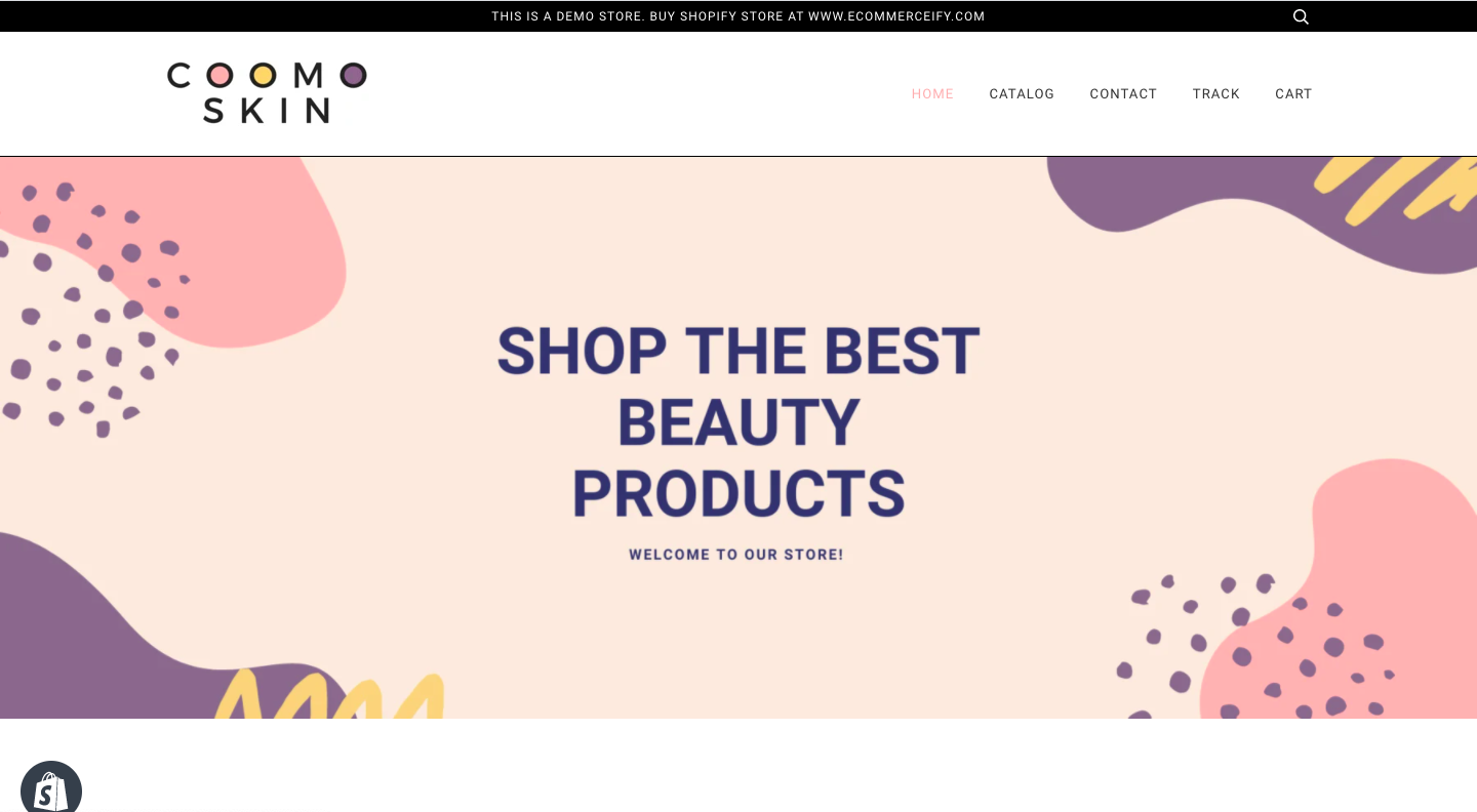 beauty & makeup niche pre-built store home page