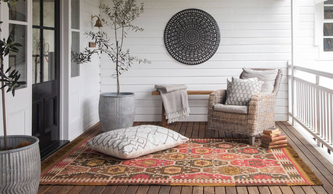 nomad sultan rug on a deck