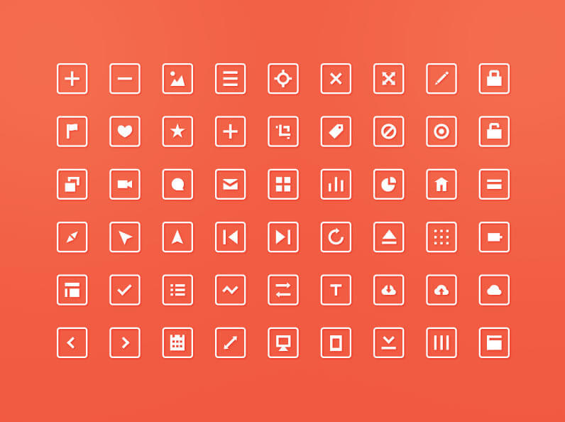 Squared Icons - квадратные иконки в PSD формате