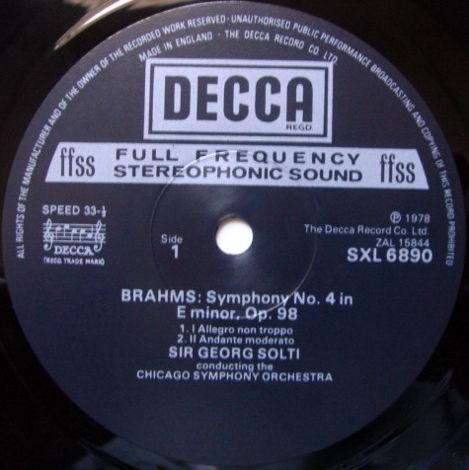 DECCA SXL-NB-ED4 / SOLTI, - Brahms Symphony No.4, MINT!