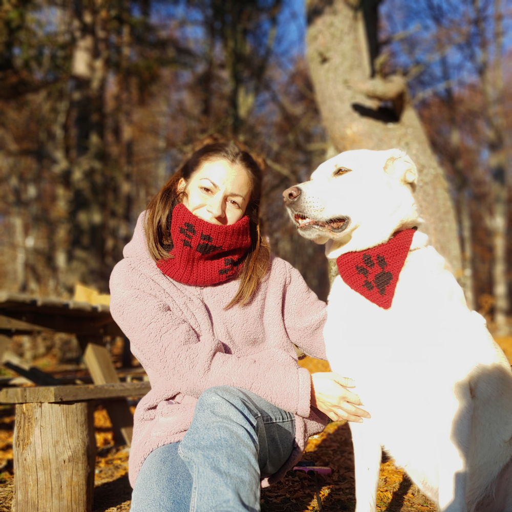 Bijpassende kap en hondenbandana