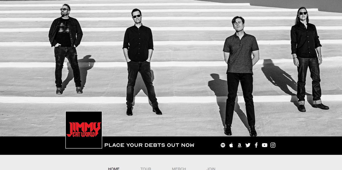 Screenshot of Jimmy Eat World, from the band websites collection.