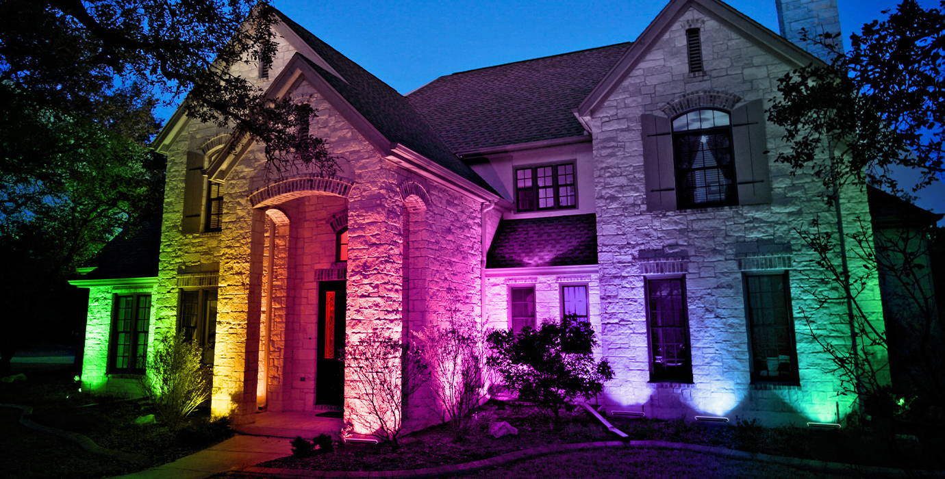 colorful wall washer light for exterior building
