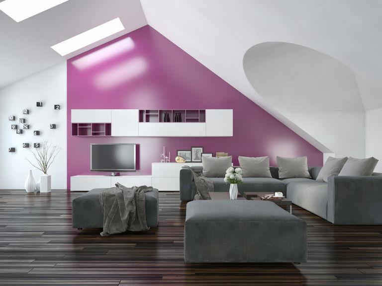 modern room design with a pop of colour