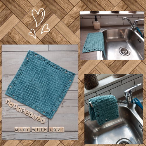 Hand towel and dishcloth "Made with Love"
