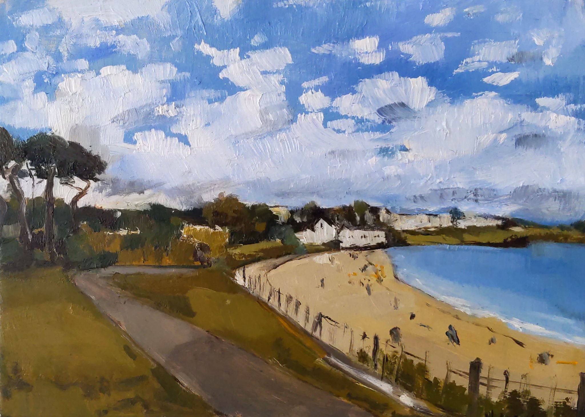 painting of gylly beach 