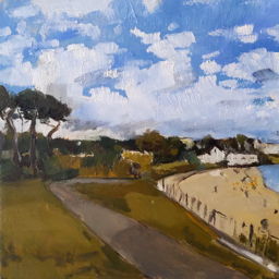 painting of gylly beach 
