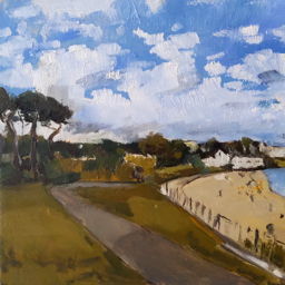 painting of gylly beach 