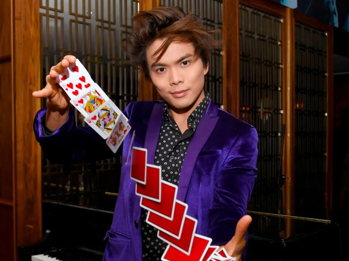 Shin Lim presenting an elegant sleight-of-hand magic routine