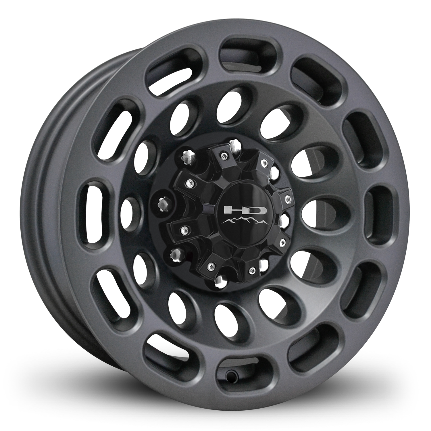 HD Off-Road Road Warrior Custom Trailer Wheels in 16x6.0 in 8 lug All Satin Grey for Unility, Boat, Car, Construction, Horse, & RV