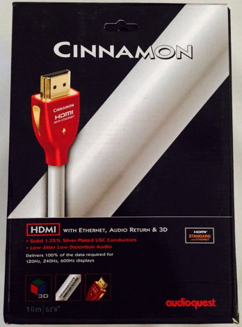 Audioquest  Cinnamon HDMI cable. 16m. NEW! 50% OFF!
