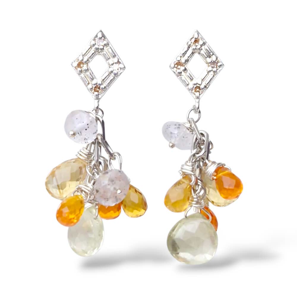 Klynge øredobber Tiara orange