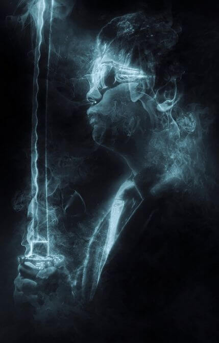 Smoke Фотошоп экшен - эффект сигаретного дыма на фотографии