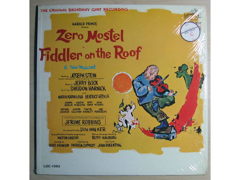 Jerry Bock Original Broadway Cast  - Zero Mostel - Fiddler On The Roof - RCA Victor ‎LOC-1093 MONO ORIGINAL EARLY OR FIRST PRESS