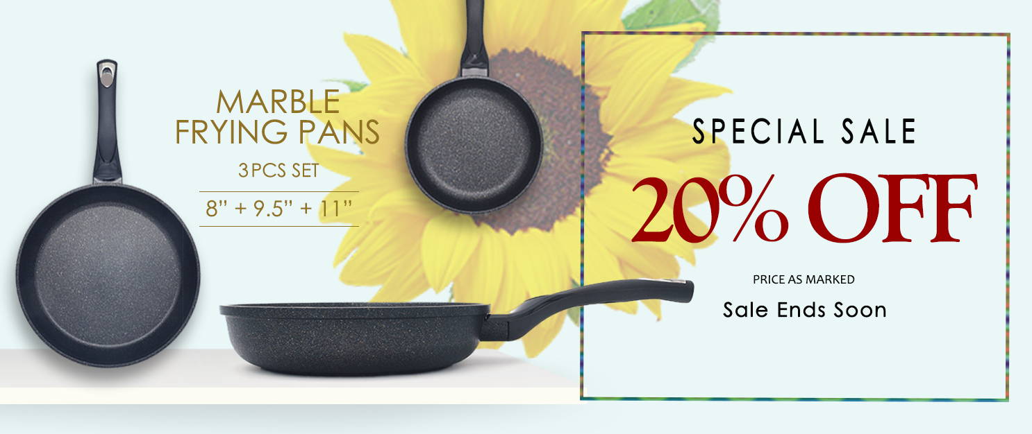 ACE COOK 20% Off Special Sale-Marble Frying Pans 3 Pcs Set 