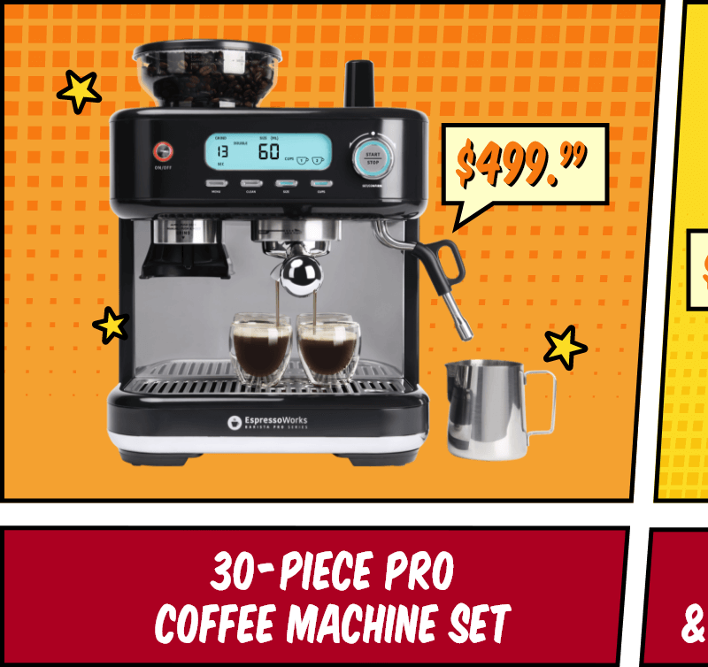30-Piece Pro. Coffee Machine Set 