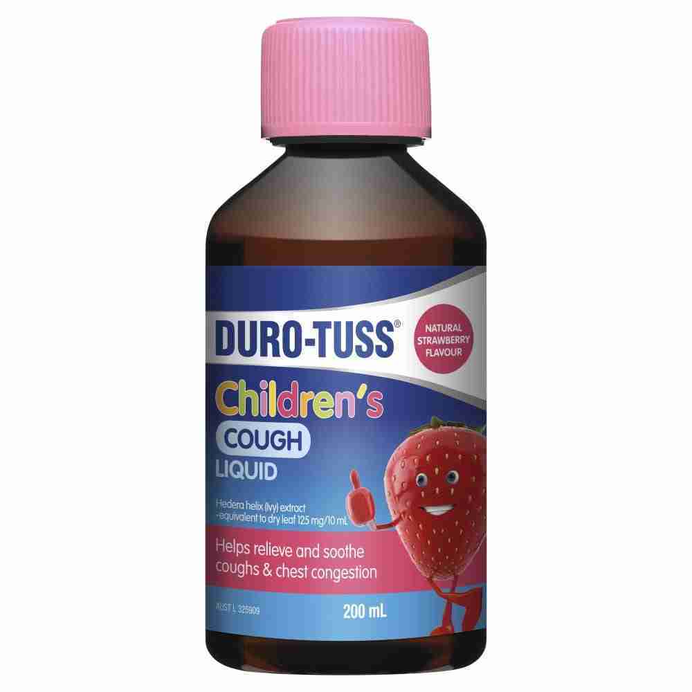 DURO-TUSS Children's Cough Liquid Strawberry 200mL - Image 2