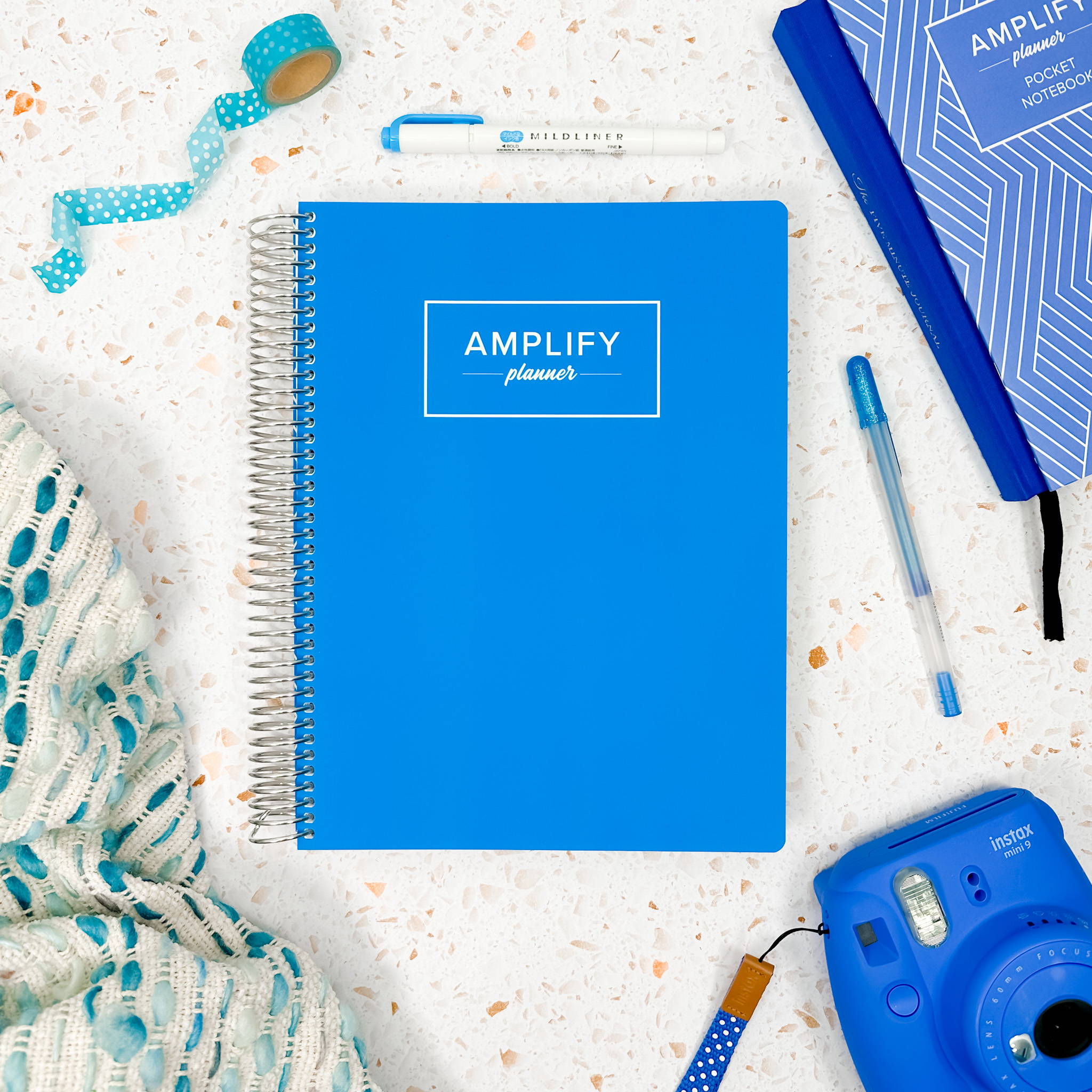 January-December 2026 Weekly Amplify Planner in a pretty blue color