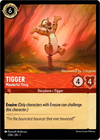 Tigger card from Disney's Lorcana: The First Chapter.