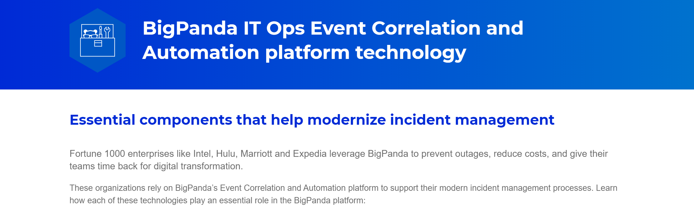 bigpanda product / service