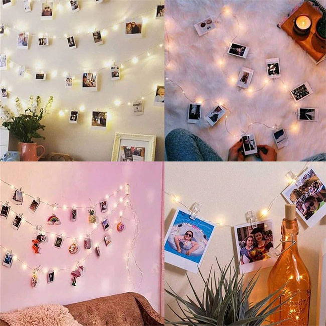 LED String Light Photo Clips with Fairy Lights