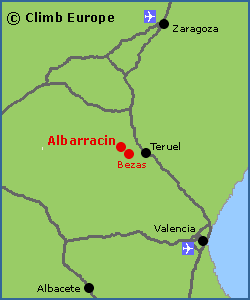 Map of Albarracin and the surrounding area