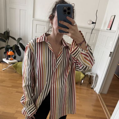 Oversized striped cotton shirt